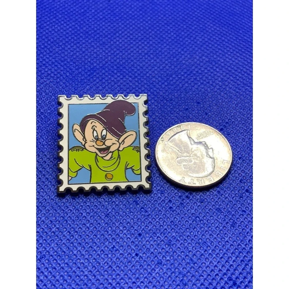 2016 Snow White Dopey Dwarf Disney trading pin Postage Stamp Set AUTHENTIC